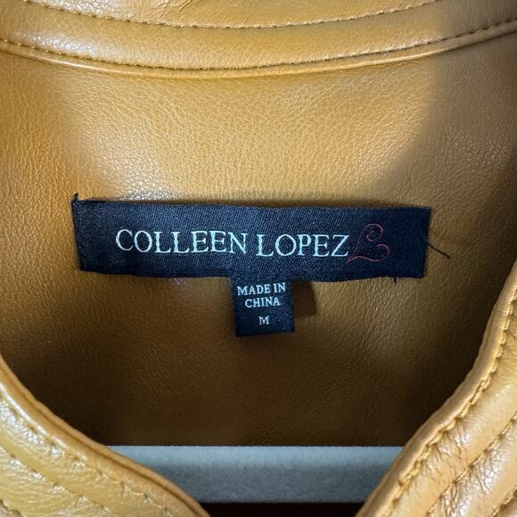 Colleen Lopez Women's Faux Leather Jacket Cinnamon, Size M - Picture 2 of 11
